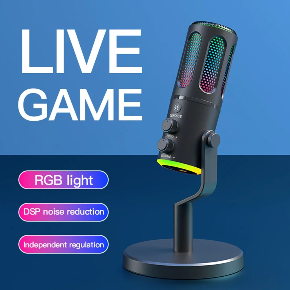 Professional RGB Condenser Microphone for Laptop USB PC Mic with Earphone Jack for Gaming Streaming Video Recording Broadcast
Professional RGB Condenser Microphone for Laptop USB PC Mic with Earphone Jack for Gaming Streaming Video Recording Broadcast