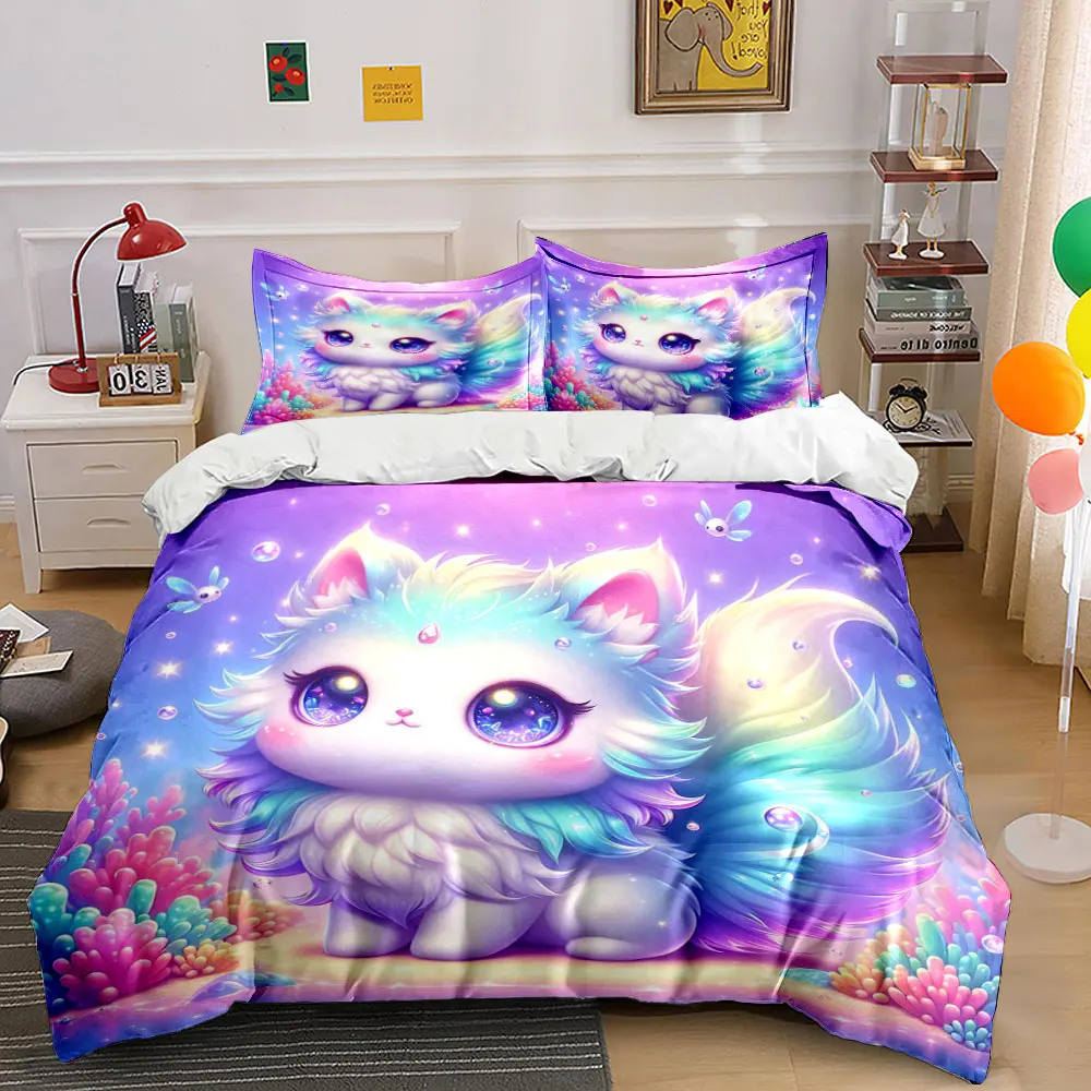 Dreamlike Rainbow Fox in Fairytale Ocean Duvet Cover Set with 3D Printing Design Soft Polyester Bedding Set All-Season Comfort
Dreamlike Rainbow Fox in Fairytale Ocean Duvet Cover Set with 3D Printing Design Soft Polyester Bedding Set All-Season Comfort