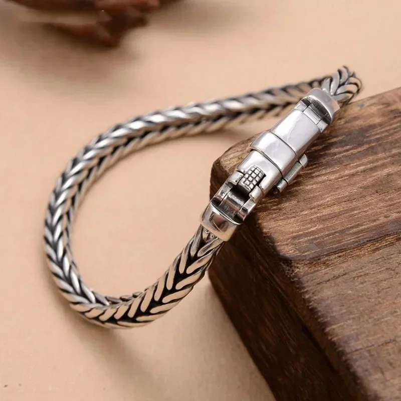 S925 Silver Jewelry New Simple Domineering Style 5mm Handmade Woven Pin Keel Fashion Man and Woman Bracelets Free Shipping
S925 Silver Jewelry New Simple Domineering Style 5mm Handmade Woven Pin Keel Fashion Man and Woman Bracelets Free Shipping