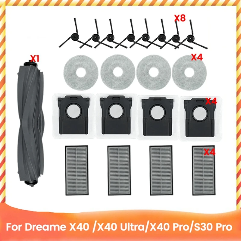 21PCS Roller Side Brush Filter Mop Dust Bag For Dreame X40 /X40 Ultra/X40 Pro/S30 Pro Vacuum Cleaner Replacement Parts
21PCS Roller Side Brush Filter Mop Dust Bag For Dreame X40 /X40 Ultra/X40 Pro/S30 Pro Vacuum Cleaner Replacement Parts
