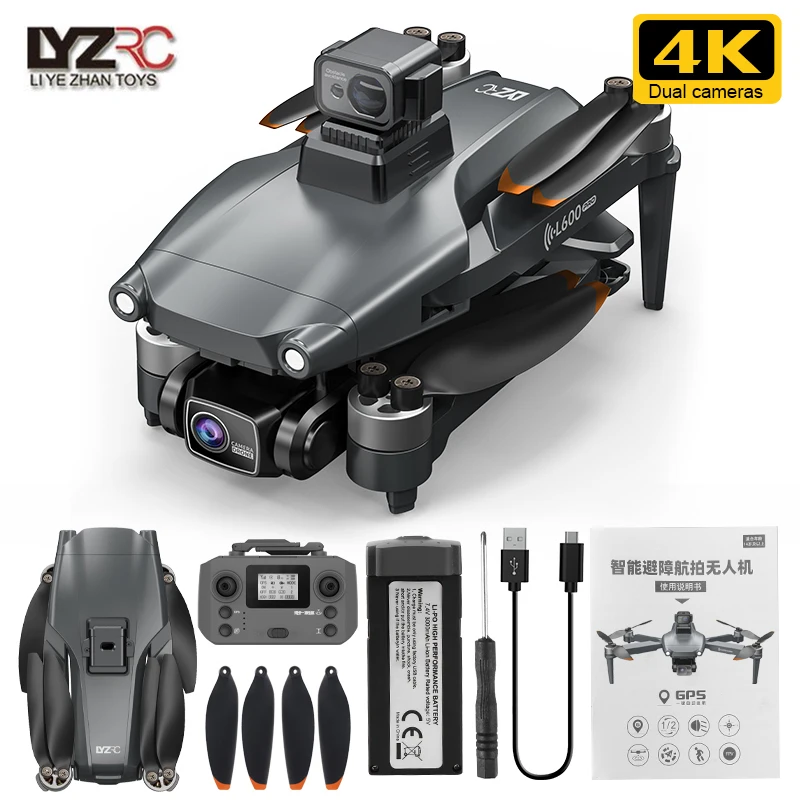 L600 PRO GPS Дрон Профессиональный 4K HD с двойной камерой 360° ° Бесщеточный двигатель для предотвращения препятствий 5G WIFI FPV RC Quadcopter Toys Дрон
L600 PRO GPS Дрон Профессиональный 4K HD с двойной камерой 360° ° Бесщеточный двигатель для предотвращения препятствий 5G WIFI FPV RC Quadcopter Toys Дрон