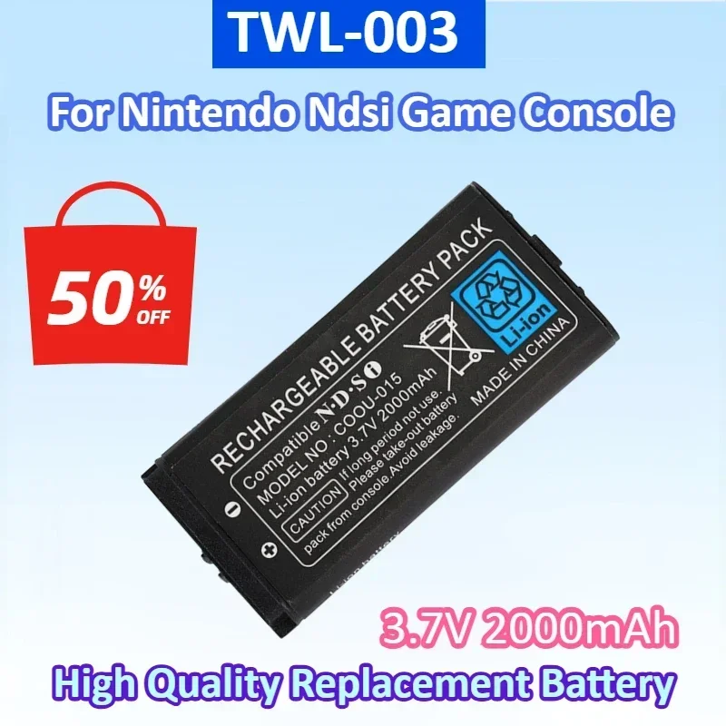 NEW TWL-003 3.7V 2000mAh Rechargeable Battery TWL003 Lithium Battery Pack For Nintendo Ndsi Game Console Built-in Batteries
NEW TWL-003 3.7V 2000mAh Rechargeable Battery TWL003 Lithium Battery Pack For Nintendo Ndsi Game Console Built-in Batteries