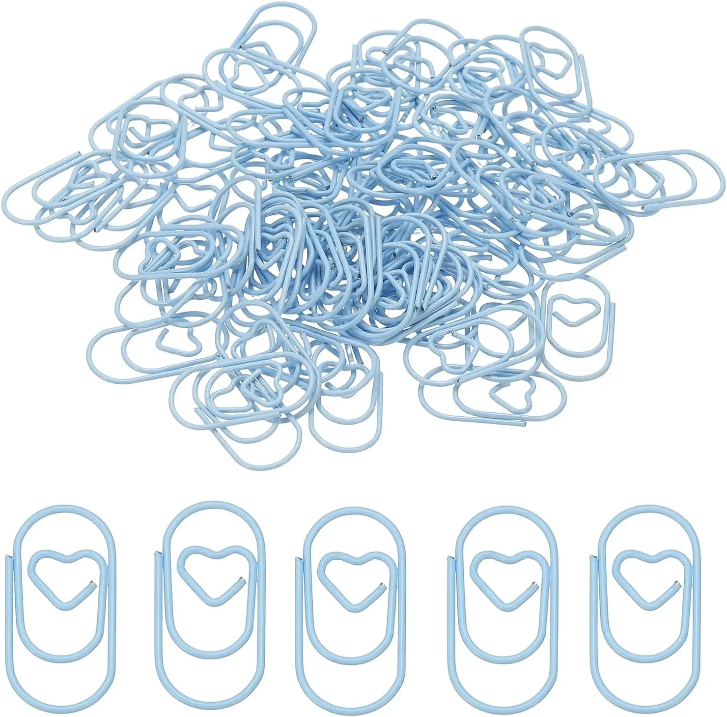80 Pcs Heart Paper Clips, Rust-Proof Durable Metal for Office Supplies Document Organization, Blue
80 Pcs Heart Paper Clips, Rust-Proof Durable Metal for Office Supplies Document Organization, Blue