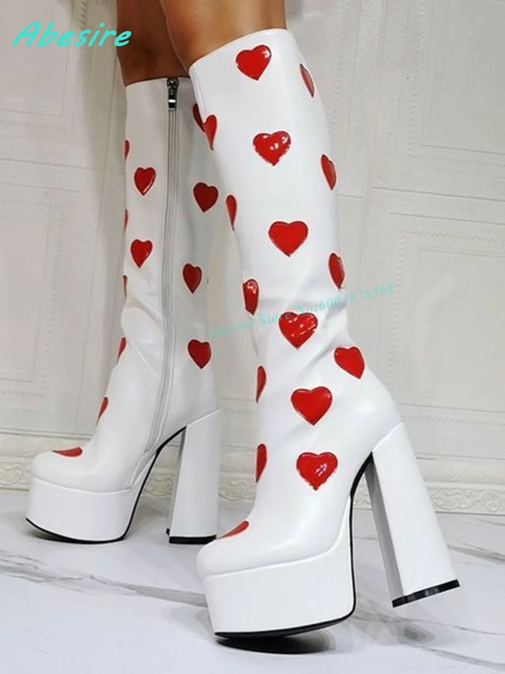Red Heart Print Platform Knee High Boots Round Toe Chunky Block Heel Women's Boots Lolita Y2K Sweet Cute Party Cosplay Shoes
Red Heart Print Platform Knee High Boots Round Toe Chunky Block Heel Women's Boots Lolita Y2K Sweet Cute Party Cosplay Shoes
