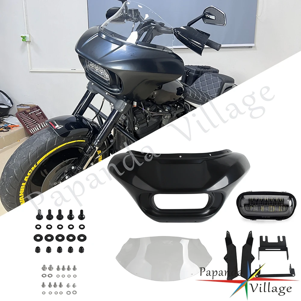 Motorcycle LED Headlight Front Fairing Windshield Club Style For Harley Softail Fat Bob 114 FXFBS FXFB 2018-2024 Waterproof ABS
Motorcycle LED Headlight Front Fairing Windshield Club Style For Harley Softail Fat Bob 114 FXFBS FXFB 2018-2024 Waterproof ABS