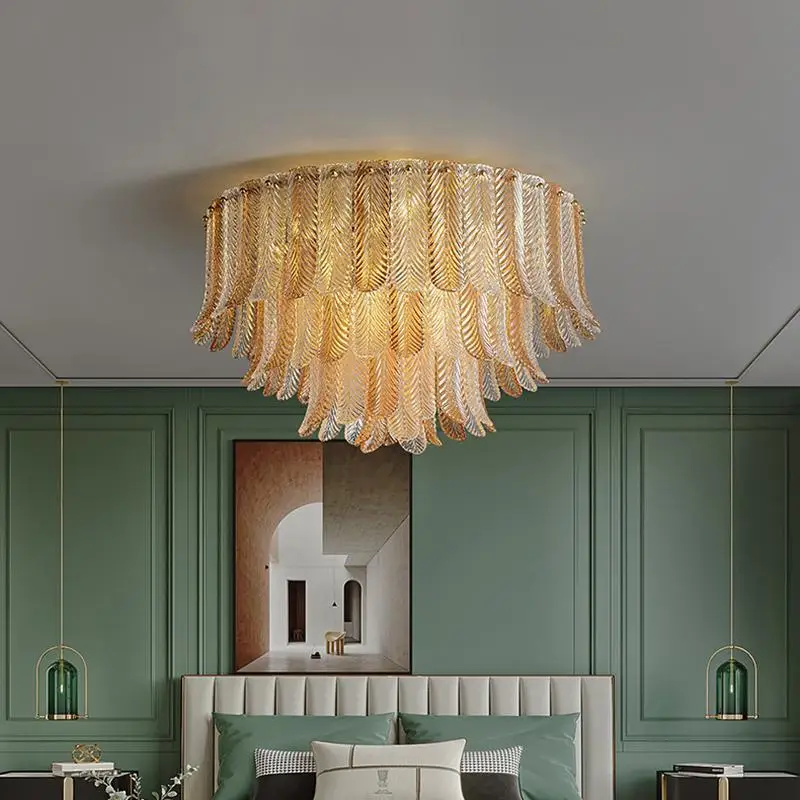 Modern light luxury bedroom ceiling lamp simple all-copper round model room
Modern light luxury bedroom ceiling lamp simple all-copper round model room