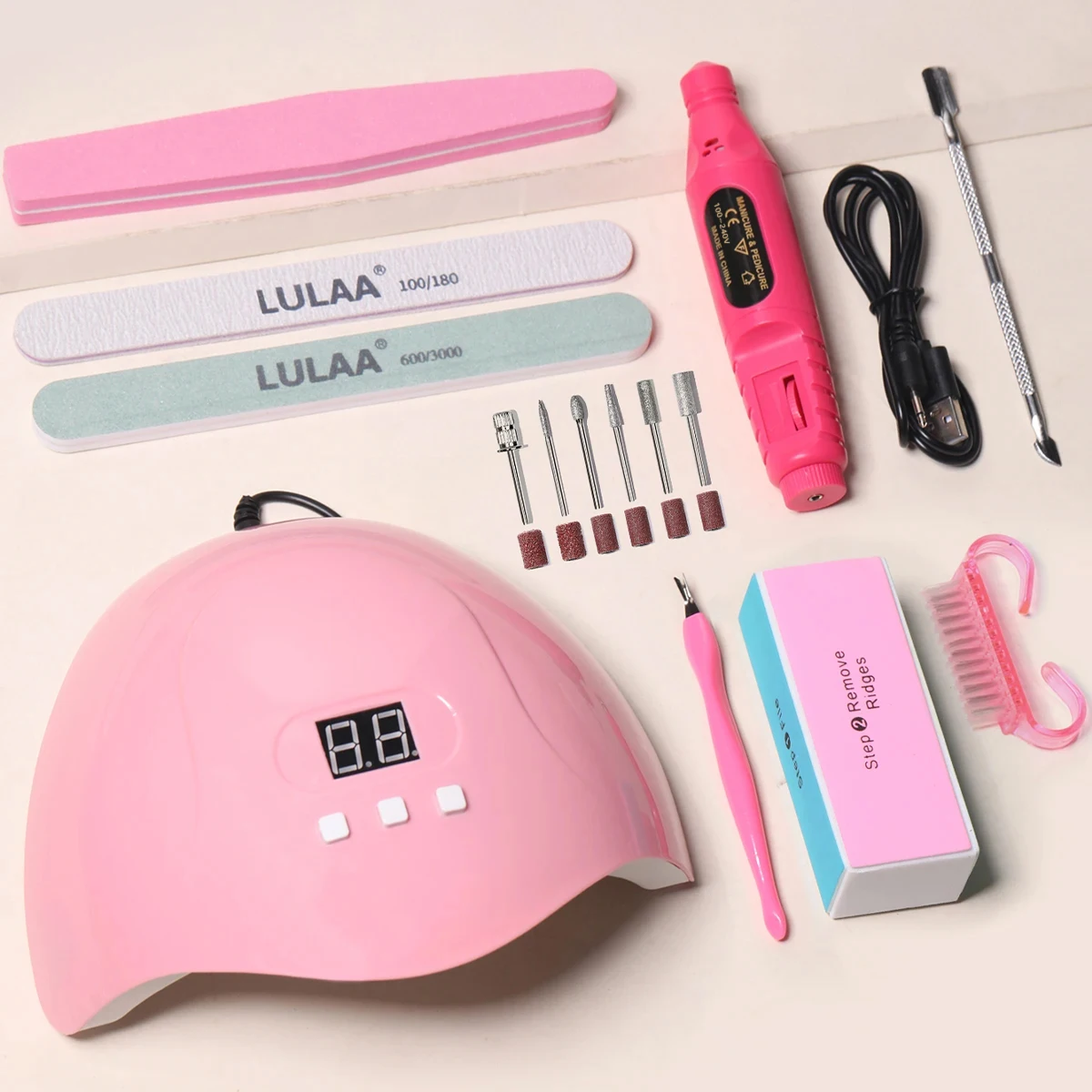 YIKOOLIN Professional Nail Art Kit With LED UV Nail Lamp Gel Curing Machine Electric Nail File Drill Manicure Tools Set
YIKOOLIN Professional Nail Art Kit With LED UV Nail Lamp Gel Curing Machine Electric Nail File Drill Manicure Tools Set
