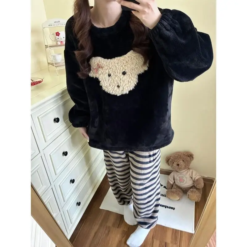 Winter Women's Pajama Set Girl Nightwear Set Flannel Sleepwear Cozy Warm Fleece Sweet Thermal Loungewear Student Home Wear
Winter Women's Pajama Set Girl Nightwear Set Flannel Sleepwear Cozy Warm Fleece Sweet Thermal Loungewear Student Home Wear