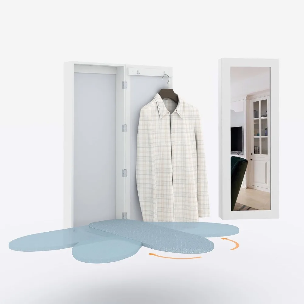 180° Swivel Ironing Board Cabinet with Magnetic Door, Foldable Wall Mount Ironing Board Cabinet with Storage, Wall Hanging
180° Swivel Ironing Board Cabinet with Magnetic Door, Foldable Wall Mount Ironing Board Cabinet with Storage, Wall Hanging