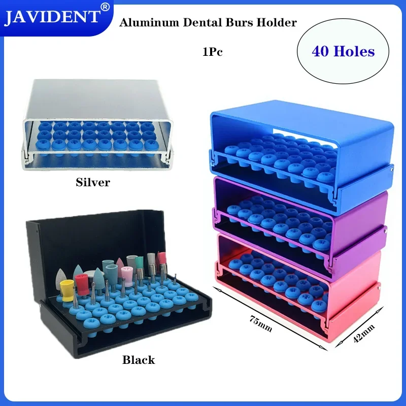 40 Holes Aluminum Dental Burs Holder Dental Bur Box Block Case for High/Low Speed Burs Autoclavable With Silicone Autoclavable
40 Holes Aluminum Dental Burs Holder Dental Bur Box Block Case for High/Low Speed Burs Autoclavable With Silicone Autoclavable