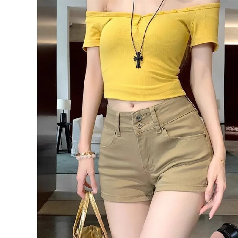 High Waist Slim Fit Straight Leg Denim Shorts Women's Casual Elastic Lazy Jeans High Waist Cotton Blend Spring Summer
High Waist Slim Fit Straight Leg Denim Shorts Women's Casual Elastic Lazy Jeans High Waist Cotton Blend Spring Summer