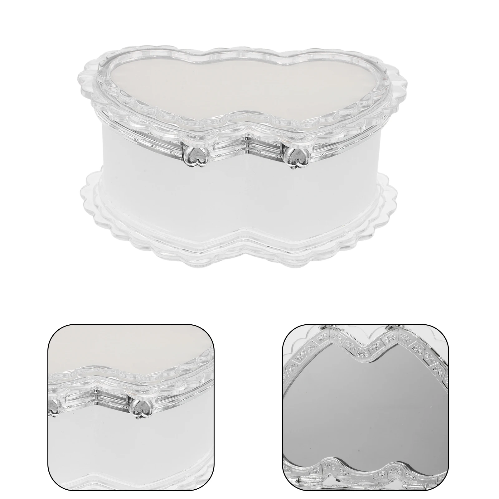 Heart Shaped Jewelry Box Plastic Storage Organizer Case Mirror Cute Design For Girls Kids Accessories Holder Earring Ring 
Heart Shaped Jewelry Box Plastic Storage Organizer Case Mirror Cute Design For Girls Kids Accessories Holder Earring Ring