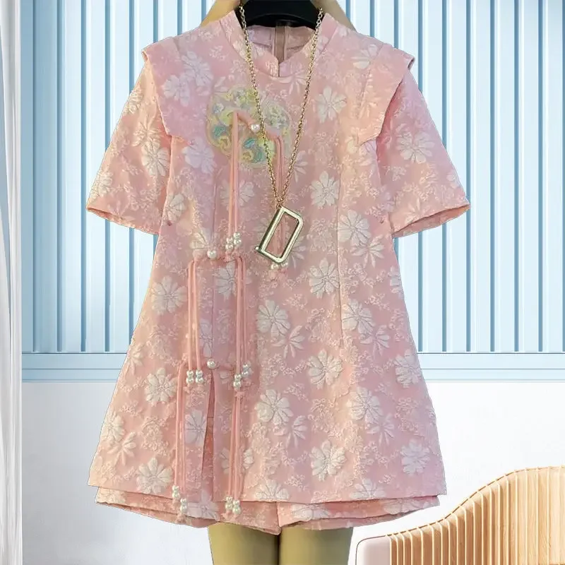 2025 Summer New Versatile Crop Tops and Short Pants Suit Chinese Style Two Piece Cheongsam Outfits Matching for Women A544
2025 Summer New Versatile Crop Tops and Short Pants Suit Chinese Style Two Piece Cheongsam Outfits Matching for Women A544