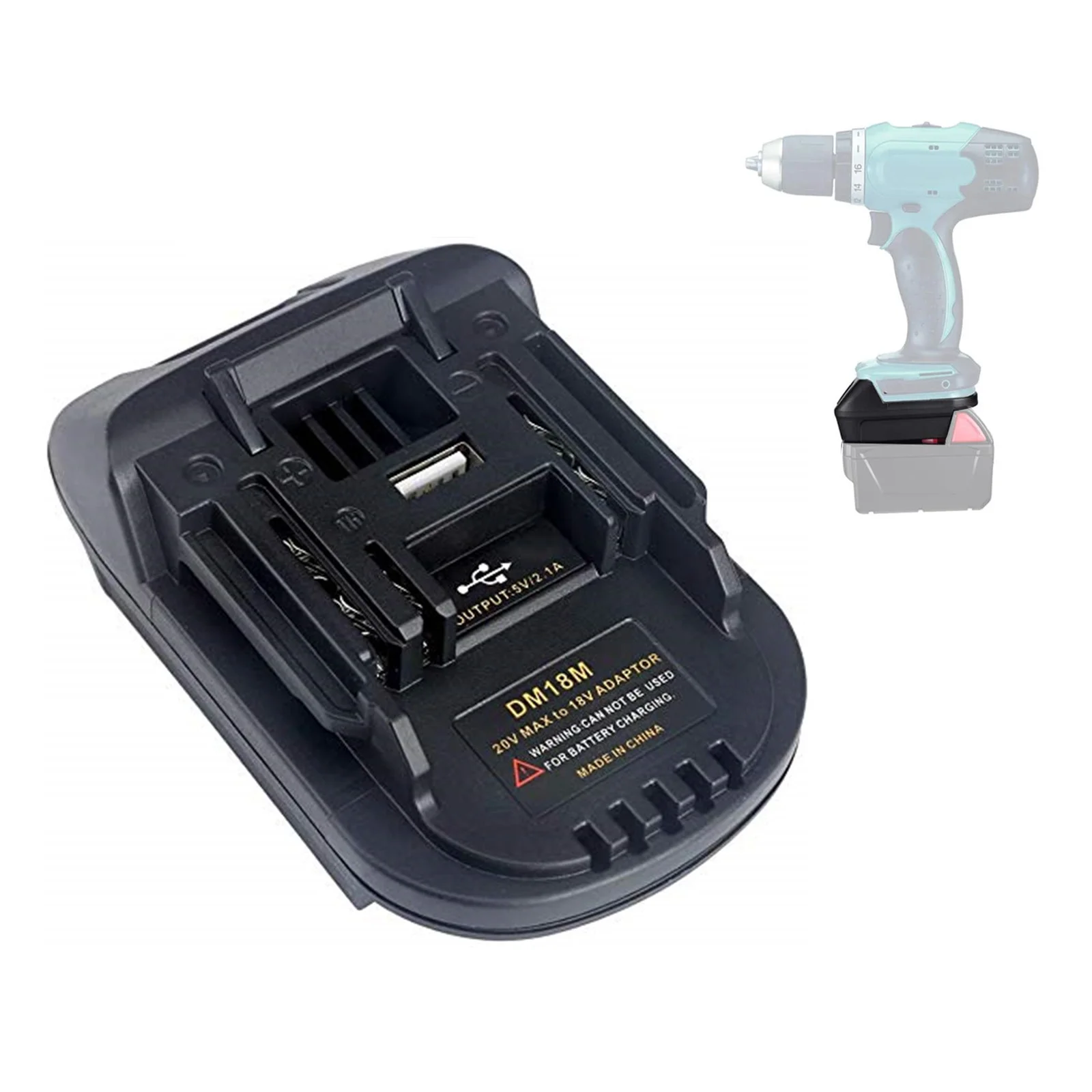 DM18M For Dewalt 20V For Milwaukee Li-ion Battery Converter Adapter USB Charger For Makita 18V Tool Compatible with BL1830
DM18M For Dewalt 20V For Milwaukee Li-ion Battery Converter Adapter USB Charger For Makita 18V Tool Compatible with BL1830