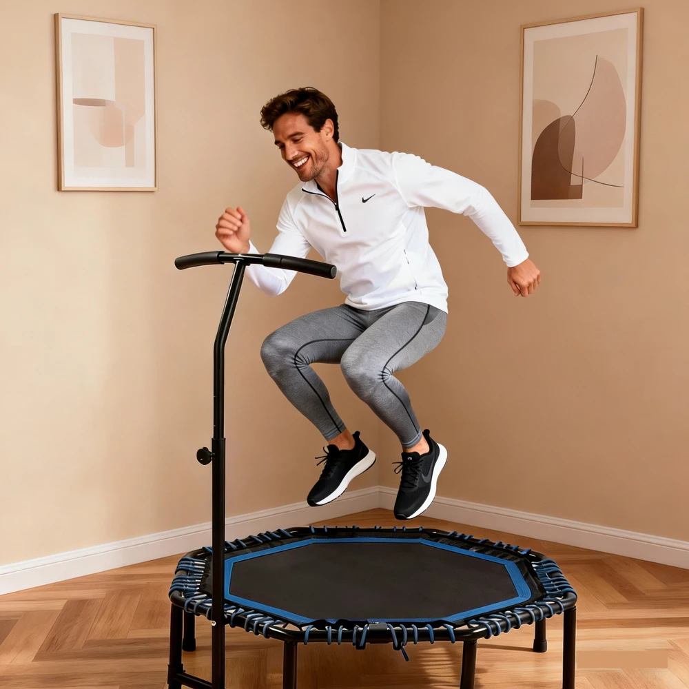 48 Inch Foldable Trampoline with Adjustable Handlebar (450lbs Max)- Durable Bungee, Stable Quiet (Home/Gym)
48 Inch Foldable Trampoline with Adjustable Handlebar (450lbs Max)- Durable Bungee, Stable Quiet (Home/Gym)