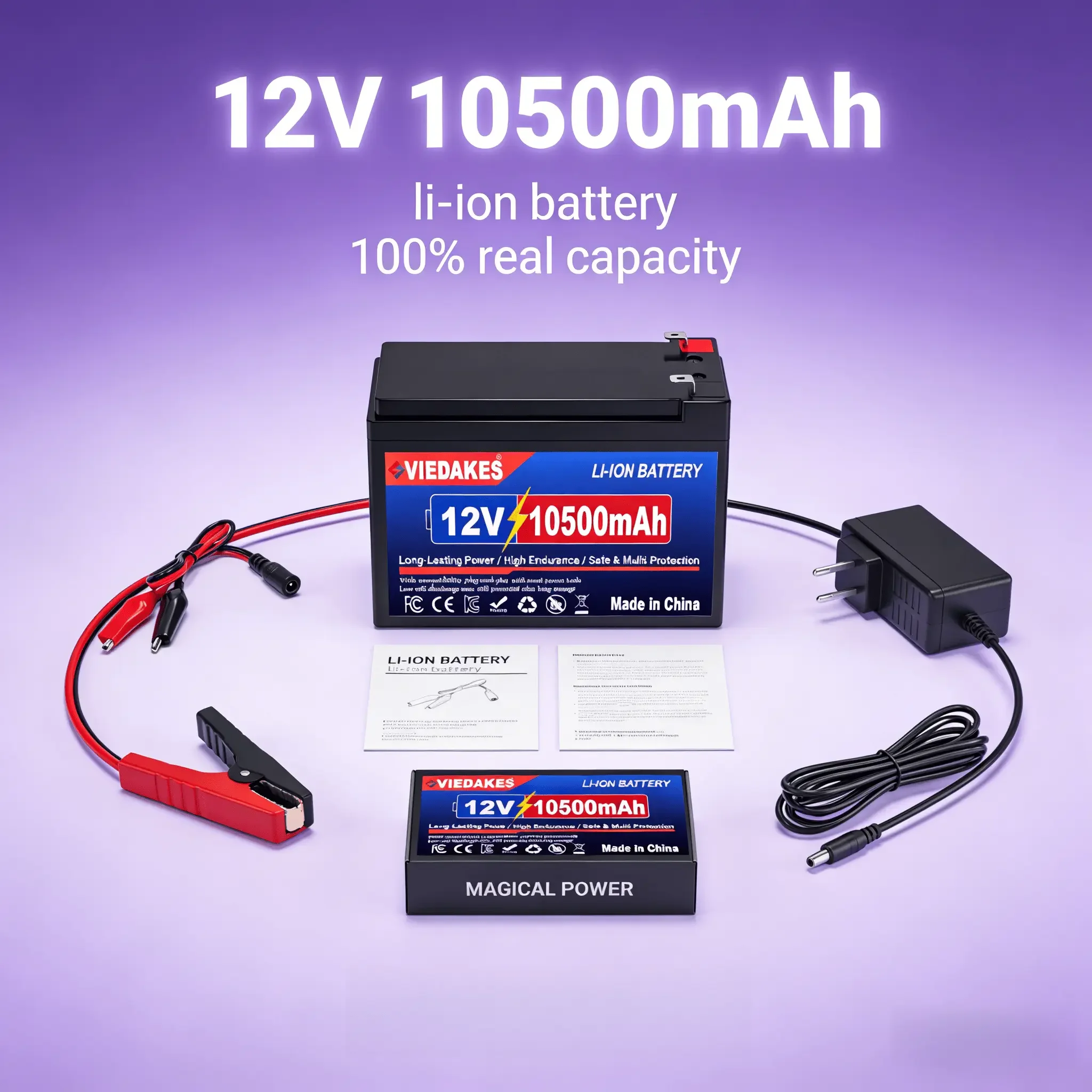 100% Real Capacity 12V 10500mAh Lithium Battery Anti-Overcharge Li-ion Pack for Scooter Camping Garden Sprayer Backup
100% Real Capacity 12V 10500mAh Lithium Battery Anti-Overcharge Li-ion Pack for Scooter Camping Garden Sprayer Backup