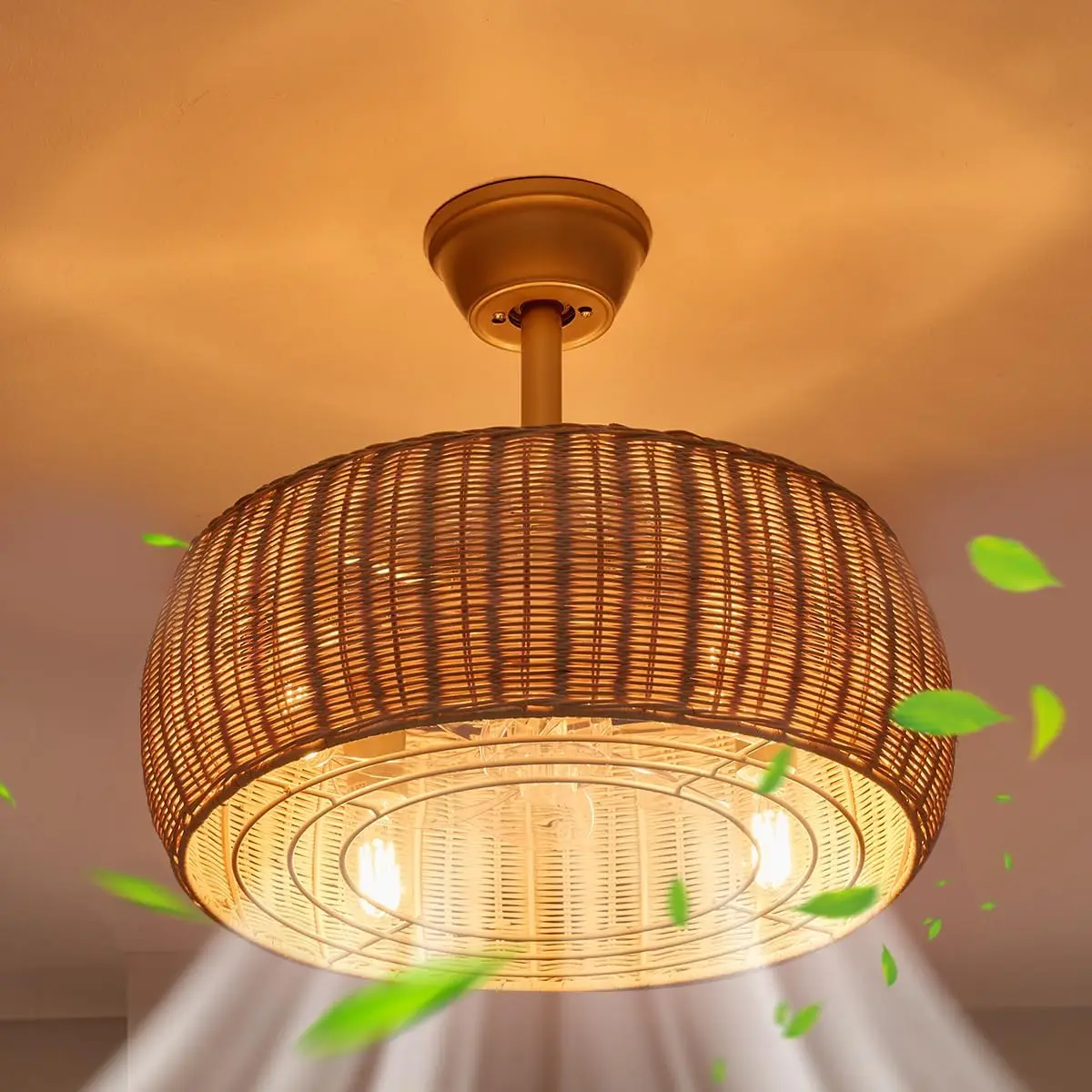 18 inch Bohemian bamboo wind rattan cage ceiling fan, bedroom dining room light, bedroom dining room light without light
18 inch Bohemian bamboo wind rattan cage ceiling fan, bedroom dining room light, bedroom dining room light without light