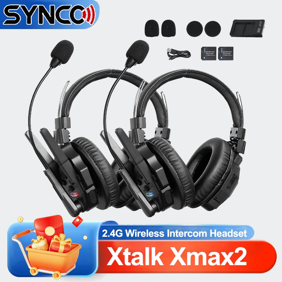 Synco Xtalk Xmax2 1640 feet 500 Meters Dual-Ear Team 2.4GHz Wireless Intercom Remote Headset for Live Show Moive Shooting
Synco Xtalk Xmax2 1640 feet 500 Meters Dual-Ear Team 2.4GHz Wireless Intercom Remote Headset for Live Show Moive Shooting