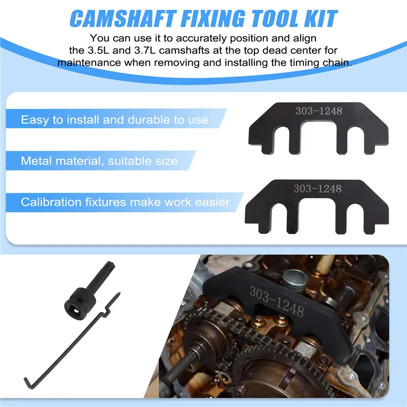 ABTD-Camshaft Holding Tool Kit With Tension Tool Timing Alignment Holder Tool For Ford 3.5L 3.7L 4V Engines
ABTD-Camshaft Holding Tool Kit With Tension Tool Timing Alignment Holder Tool For Ford 3.5L 3.7L 4V Engines