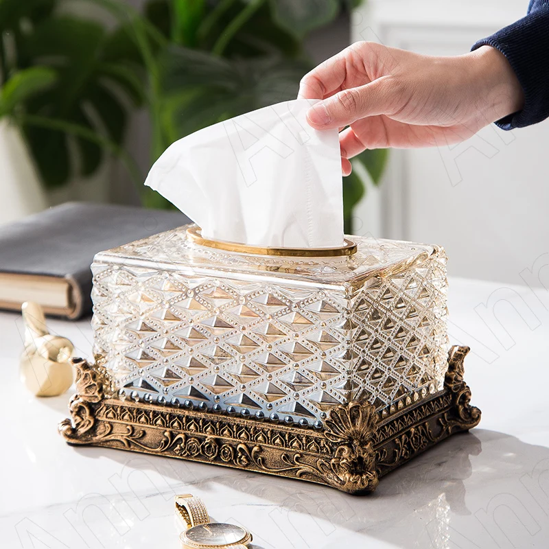 European Glass Tissue Box Resin Relief Carved Flower Base Western Restaurant Napkin Boxes Retro Home Decoration Ornaments
European Glass Tissue Box Resin Relief Carved Flower Base Western Restaurant Napkin Boxes Retro Home Decoration Ornaments
