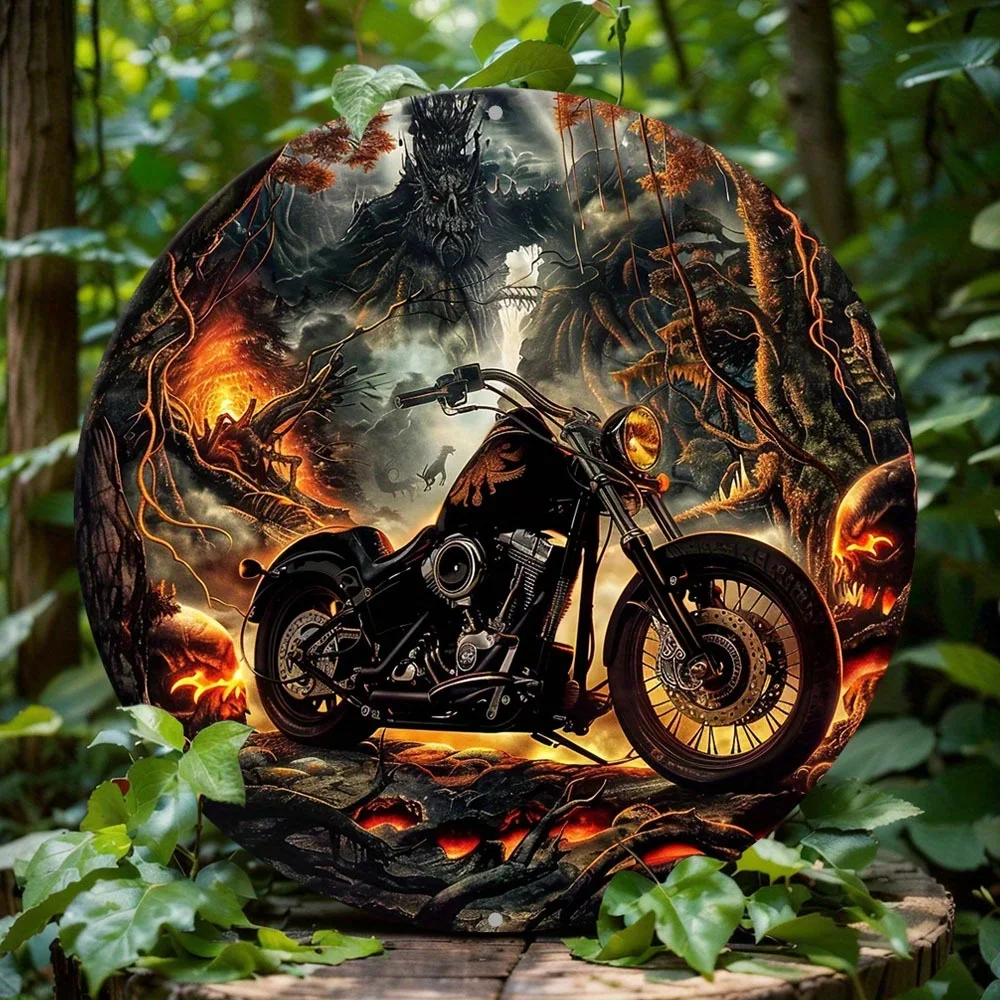 Round Aluminum Motorcycle Themed Wreath Sign, 2D Flat Print, Metal Decor Sign for Home, Cafe, Wall Decoration, Holiday Gift
Round Aluminum Motorcycle Themed Wreath Sign, 2D Flat Print, Metal Decor Sign for Home, Cafe, Wall Decoration, Holiday Gift