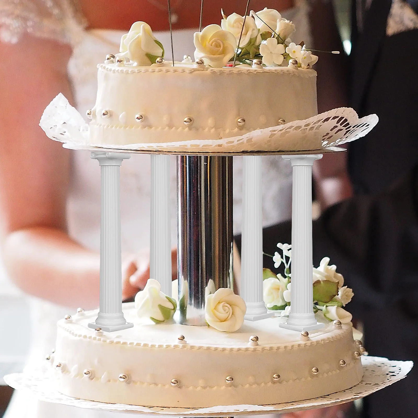 8pcs Roman Column Cake Supports For Tiered Cakes Wedding Birthday Plastic Pillars Display Stands Stable Cake Holder Set White
8pcs Roman Column Cake Supports For Tiered Cakes Wedding Birthday Plastic Pillars Display Stands Stable Cake Holder Set White