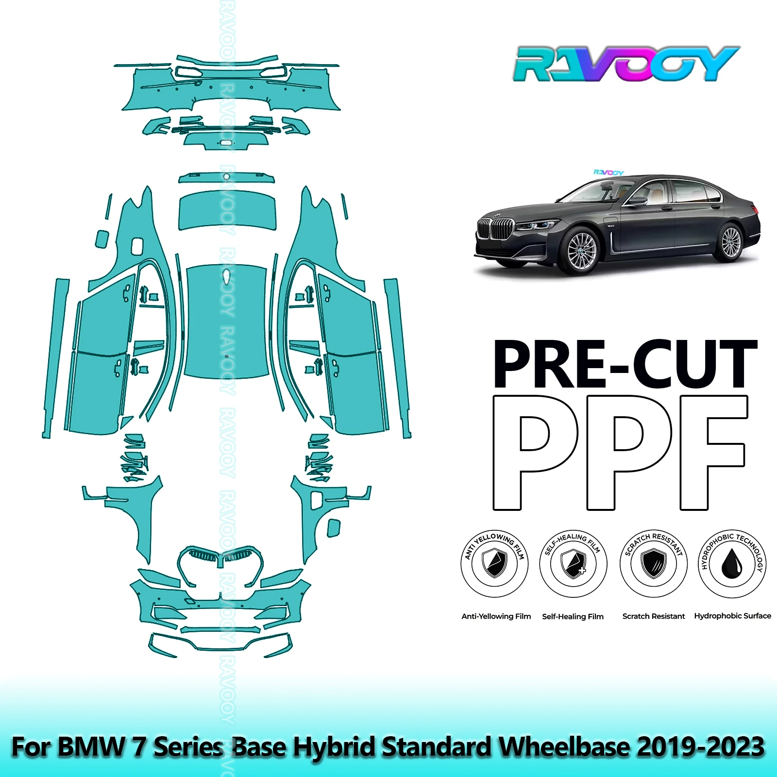 For BMW 7 Series Base Hybrid Standard Wheelbase 2019-2023 8.5Mil Precut Clear Bra Full Vehicle PPF Paint Protection Film
For BMW 7 Series Base Hybrid Standard Wheelbase 2019-2023 8.5Mil Precut Clear Bra Full Vehicle PPF Paint Protection Film