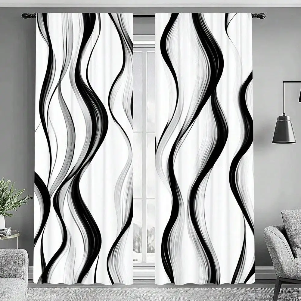 Modern Abstract Wave Curtain Black White Living Room Decorative Window Drapes Home Decor Curtain Panel Lightweight Stylish Room
Modern Abstract Wave Curtain Black White Living Room Decorative Window Drapes Home Decor Curtain Panel Lightweight Stylish Room