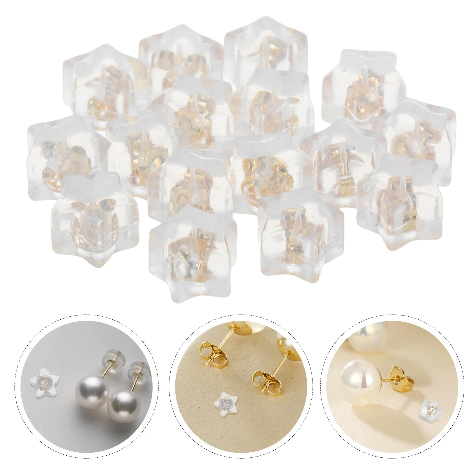 16Pcs Earring Backs Silicone Antislip Star Design Earring Safety Locking Backs for Hook and Stud Earrings Silicone Ear Back Plug
16Pcs Earring Backs Silicone Antislip Star Design Earring Safety Locking Backs for Hook and Stud Earrings Silicone Ear Back Plug