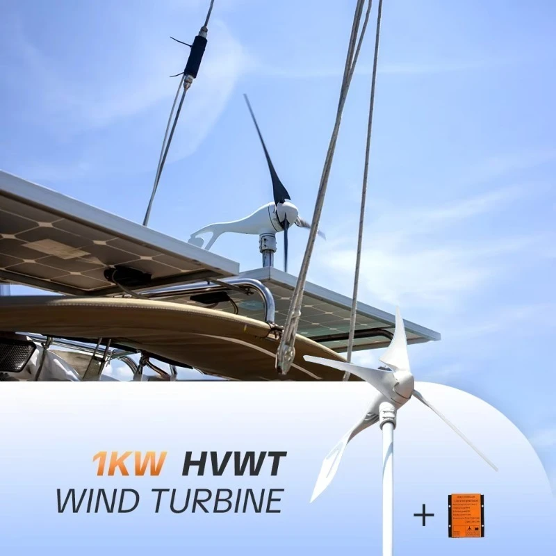 1kW Horizontal Axis Wind Turbine Generator Low RPM 1.3m Rotor Diameter 12V 24V CE Certified for Home Use
1kW Horizontal Axis Wind Turbine Generator Low RPM 1.3m Rotor Diameter 12V 24V CE Certified for Home Use