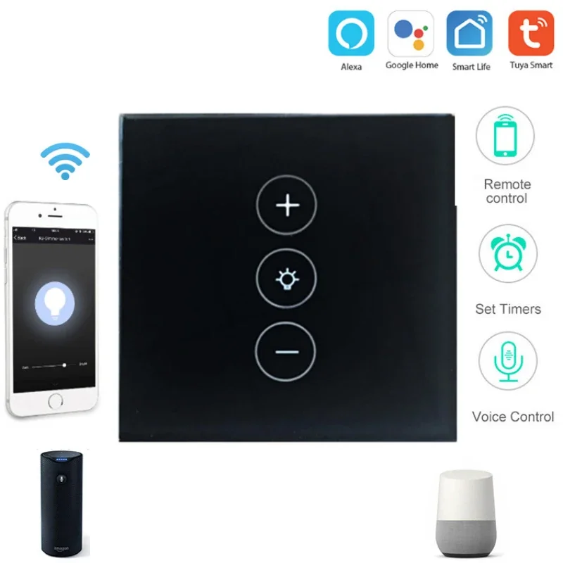 WIFI switch smart dimming touch switch tuya app remote control EU standard 220V home Wall light touch sensor switch
WIFI switch smart dimming touch switch tuya app remote control EU standard 220V home Wall light touch sensor switch