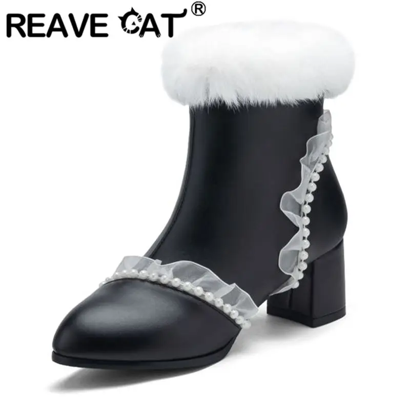 REAVE CAT 2024 Женские ботильоны с круглым носком на блочном каблуке 6 см с жемчужным мехом Bota Размер 46 47 48 Милая обувь
REAVE CAT 2024 Женские ботильоны с круглым носком на блочном каблуке 6 см с жемчужным мехом Bota Размер 46 47 48 Милая обувь