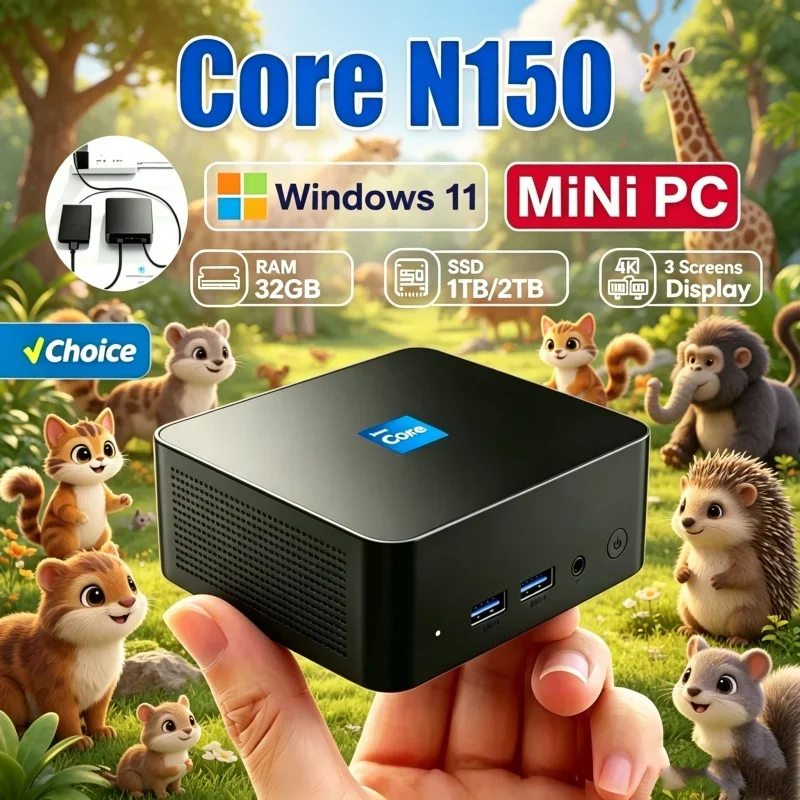 2026 Celestial Core N150 MINI PC Windows 11 Pro Pygmy Roaming Workstation Lavish RAM 1TB SSD Quick WIFI 6 BT5.2 Dazzling 4K HD
2026 Celestial Core N150 MINI PC Windows 11 Pro Pygmy Roaming Workstation Lavish RAM 1TB SSD Quick WIFI 6 BT5.2 Dazzling 4K HD