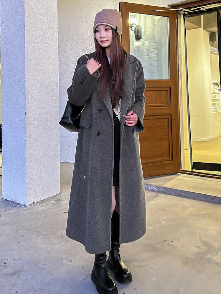 Double-Sided Camere Coat Women's Long Length Extra Length Tall Size ey Woolen Outerwear Korean Sle Straight Cut Coat
Double-Sided Camere Coat Women's Long Length Extra Length Tall Size ey Woolen Outerwear Korean Sle Straight Cut Coat