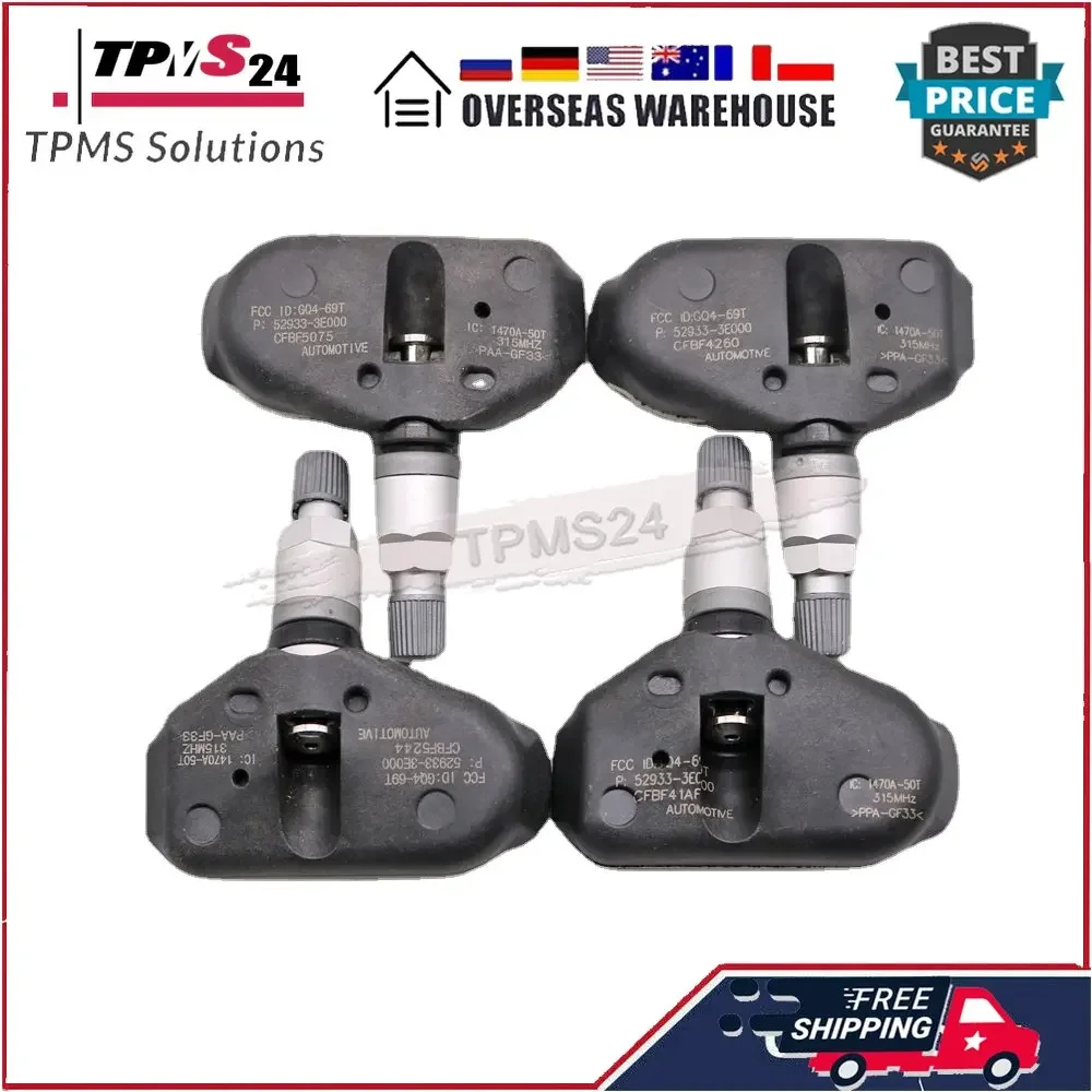 4PCS TPMS Sensor Tyre Pressure Sensor 52933-3E000 315MHz For HYUNDAI ACCENT SONATA TIBURON TUCSON KIA AMANTI SORENTO SPORTAGE 
4PCS TPMS Sensor Tyre Pressure Sensor 52933-3E000 315MHz For HYUNDAI ACCENT SONATA TIBURON TUCSON KIA AMANTI SORENTO SPORTAGE