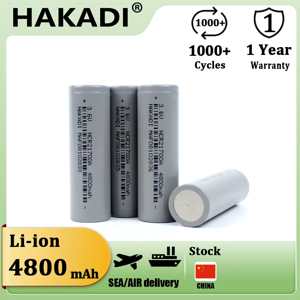 HAKADI 21700 3,6 В 4800 мАч литиевые аккумуляторные батареи 1-3C высокая скорость разряда 4-20 шт. для фонарика солнечной системы игрушка видеонаблюдения
HAKADI 21700 3,6 В 4800 мАч литиевые аккумуляторные батареи 1-3C высокая скорость разряда 4-20 шт. для фонарика солнечной системы игрушка видеонаблюдения