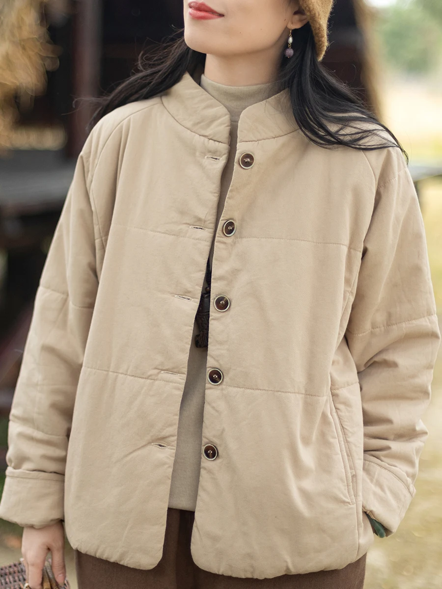 Jiangnan Sle Women's Loose Cotton Jaet New Chinese Sle Stand Collar Wool Inner Simple Outerwear Artistic Commute
Jiangnan Sle Women's Loose Cotton Jaet New Chinese Sle Stand Collar Wool Inner Simple Outerwear Artistic Commute