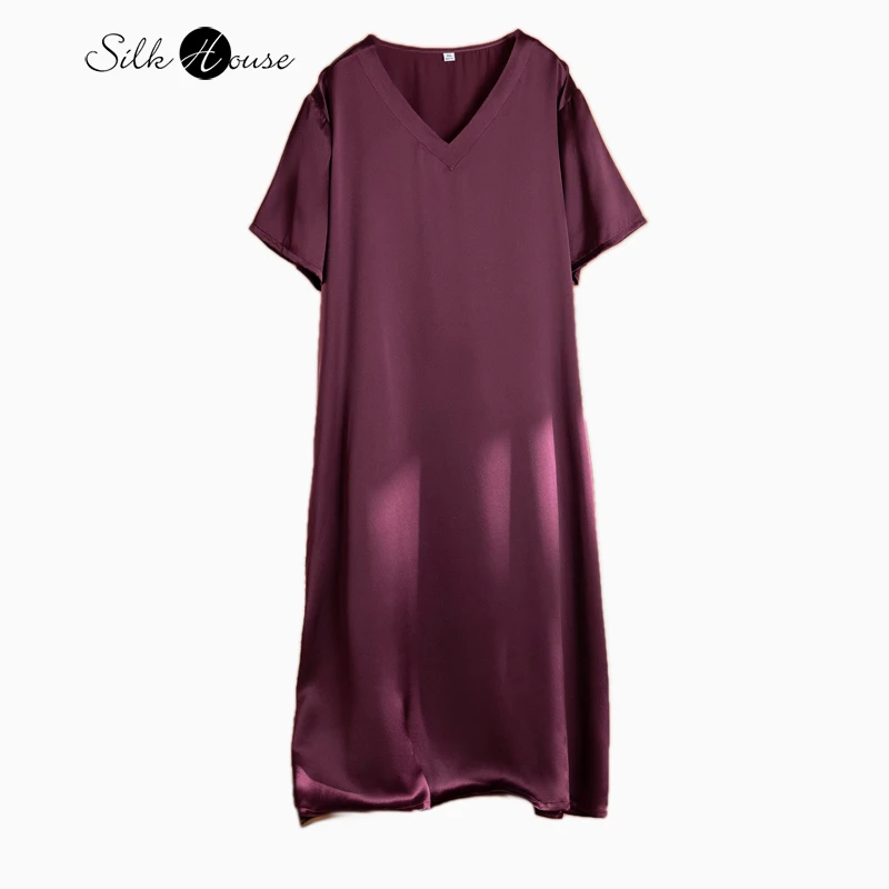 Платье женское больших размеров, винно-красное, из 100% натурального шелка тутового шелкопряда, элегантное, универсальное, с V-образным вырезом и короткими рукавами
Платье женское больших размеров, винно-красное, из 100% натурального шелка тутового шелкопряда, элегантное, универсальное, с V-образным вырезом и короткими рукавами