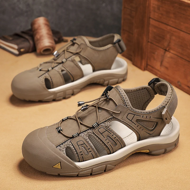Men's Handmade Simple Sandals, Summer Beach Hollow Sandals, Fashionable Velcro Men's Shoes,
Men's Handmade Simple Sandals, Summer Beach Hollow Sandals, Fashionable Velcro Men's Shoes,