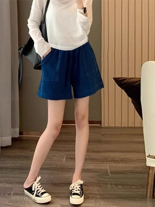 High Waist Wide Leg Denim Shorts Women's Design Sensation Drawstring Elastic Loose Fit Straight Cut Five-Quarter Pants
High Waist Wide Leg Denim Shorts Women's Design Sensation Drawstring Elastic Loose Fit Straight Cut Five-Quarter Pants