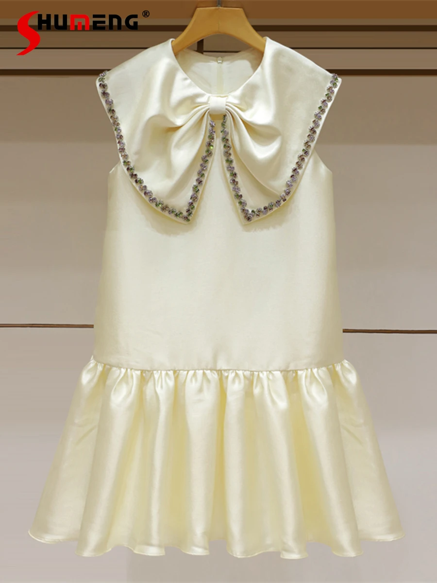 2024 Spring New Dress Fashion Diamond Bow Doll Collar Sleeveless Solid Color Sweet Princess Dresses Bowknot Women's Clothes
2024 Spring New Dress Fashion Diamond Bow Doll Collar Sleeveless Solid Color Sweet Princess Dresses Bowknot Women's Clothes