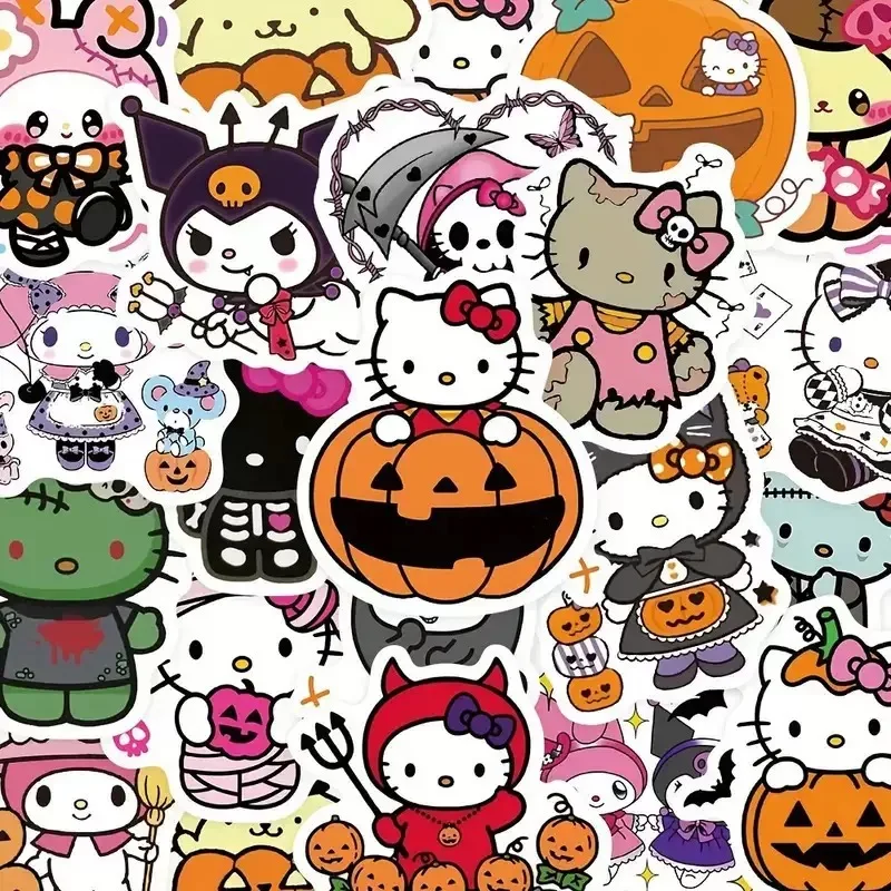 10/52PCS Cute Halloween Sanrio Cartoon Stickers Funny Hello Kitty My Melody Kuromi Decals DIY Waterproof Phone Fridge Suitcase
10/52PCS Cute Halloween Sanrio Cartoon Stickers Funny Hello Kitty My Melody Kuromi Decals DIY Waterproof Phone Fridge Suitcase