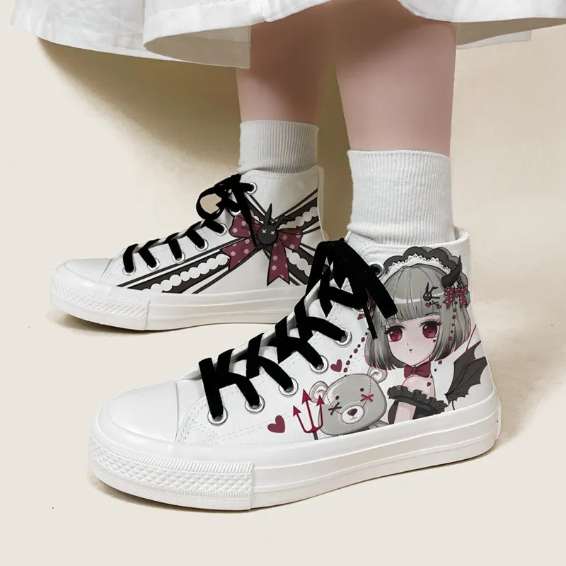 Gothic Anime Girl Print High Top Platform Canvas Shoes For Women Lined Casual Sneakers Soft Sole Student Shoes
Gothic Anime Girl Print High Top Platform Canvas Shoes For Women Lined Casual Sneakers Soft Sole Student Shoes