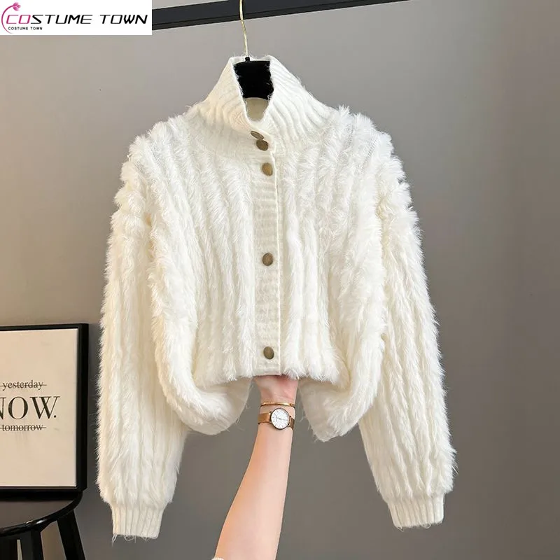 High neck sweater women's autumn and winter new knitted loose short sweater cardigan jacket Korean version sweater
High neck sweater women's autumn and winter new knitted loose short sweater cardigan jacket Korean version sweater