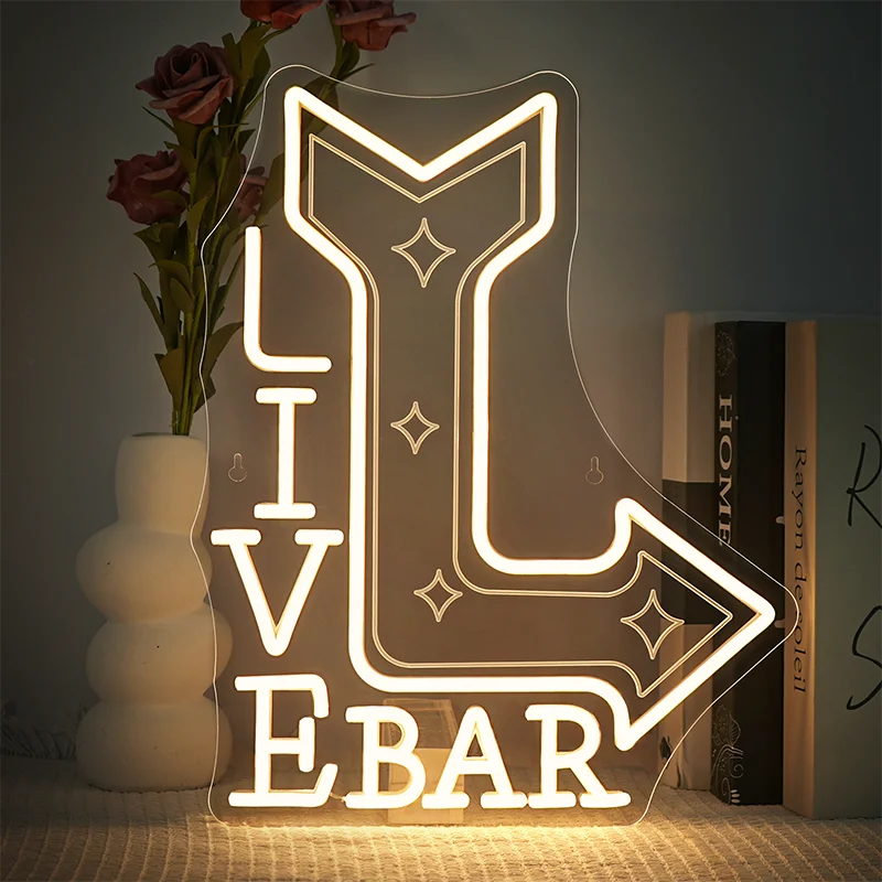 Live Bar Neon Sign For Wall Art Decor 5/12V USB Power With Dimmable Switch Warm Letter Arrow For Shop Bar Restaurant Decor
Live Bar Neon Sign For Wall Art Decor 5/12V USB Power With Dimmable Switch Warm Letter Arrow For Shop Bar Restaurant Decor