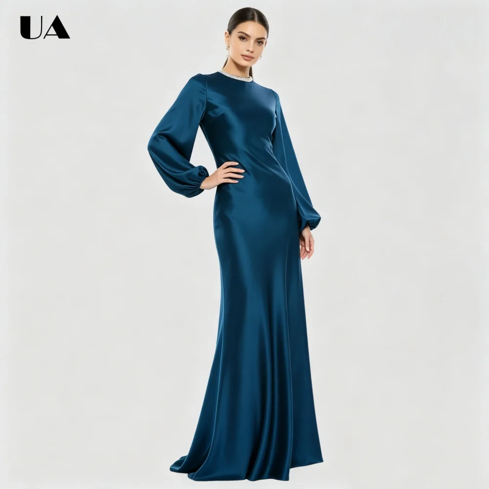 ULBYANRY Customized Satin Lantern Sleeve Prom Dress for Woman Elegant Mermaid Evening Dress Simple Embellished O-neck Ball Gown
ULBYANRY Customized Satin Lantern Sleeve Prom Dress for Woman Elegant Mermaid Evening Dress Simple Embellished O-neck Ball Gown