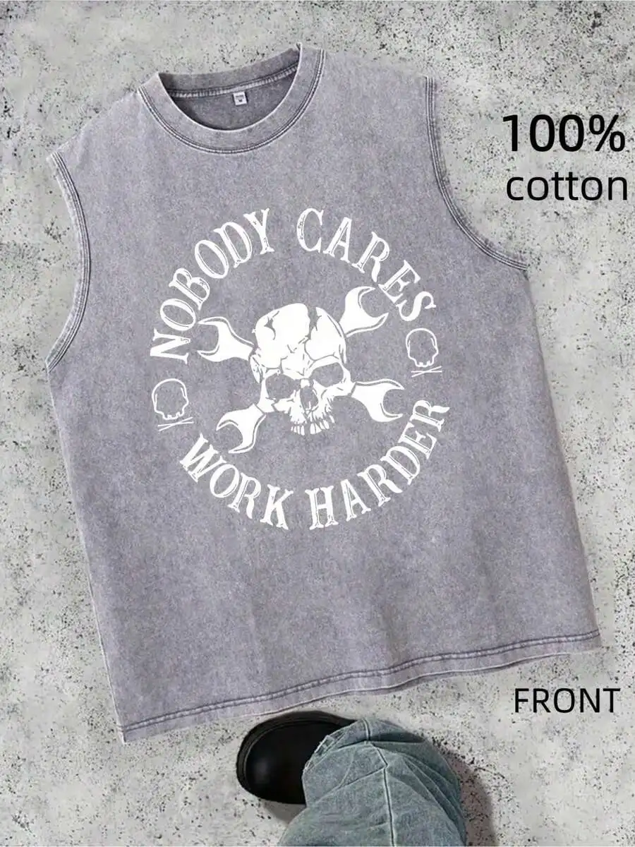 Skull And Wrenches Print Retro Washed Sleeveless Tank Top 100% Cotton Hip Hop Street Style
Skull And Wrenches Print Retro Washed Sleeveless Tank Top 100% Cotton Hip Hop Street Style