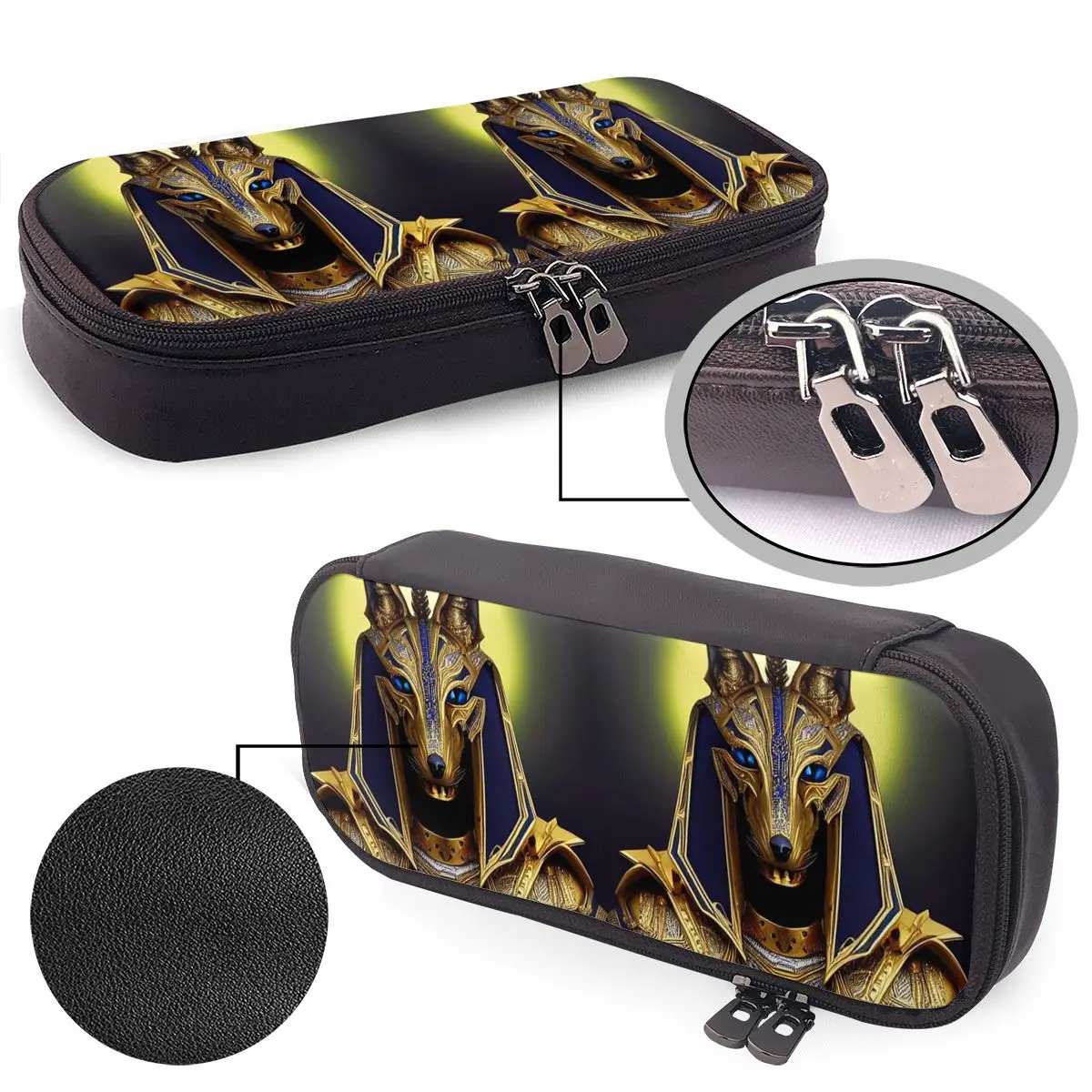 Egyptian God Anubis Art Leather Pencil Case for Kids Gifts Pen Box Pencil Bag Stationery Supplies Pen Holder Bag
Egyptian God Anubis Art Leather Pencil Case for Kids Gifts Pen Box Pencil Bag Stationery Supplies Pen Holder Bag