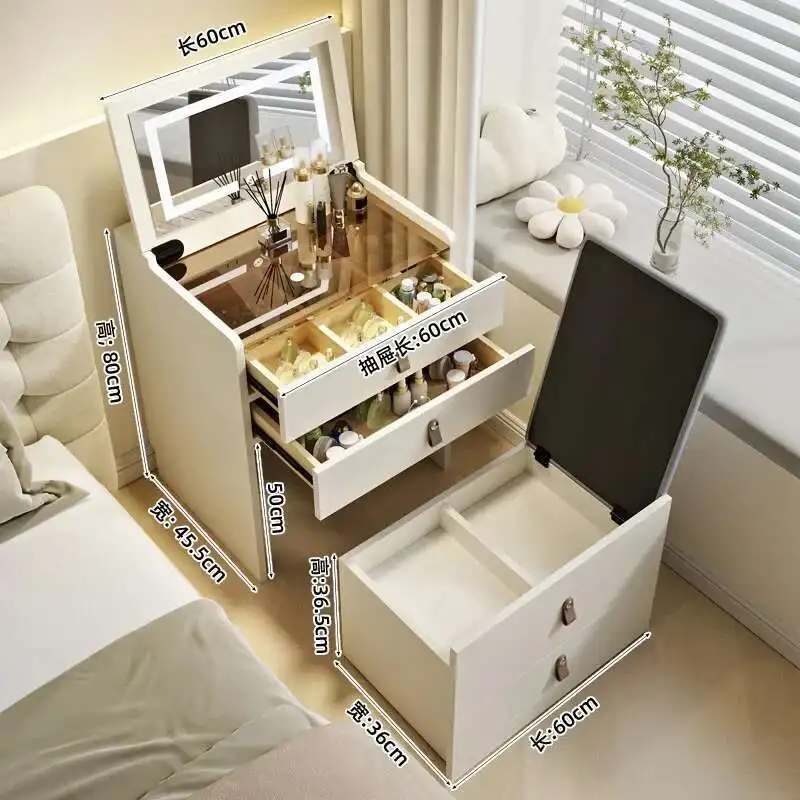 Modern Dressing Table Set with Flip Top 3 Lighting Color Mirror Nightstands White Makeup Table Vanity Desk with Internal Storage
Modern Dressing Table Set with Flip Top 3 Lighting Color Mirror Nightstands White Makeup Table Vanity Desk with Internal Storage