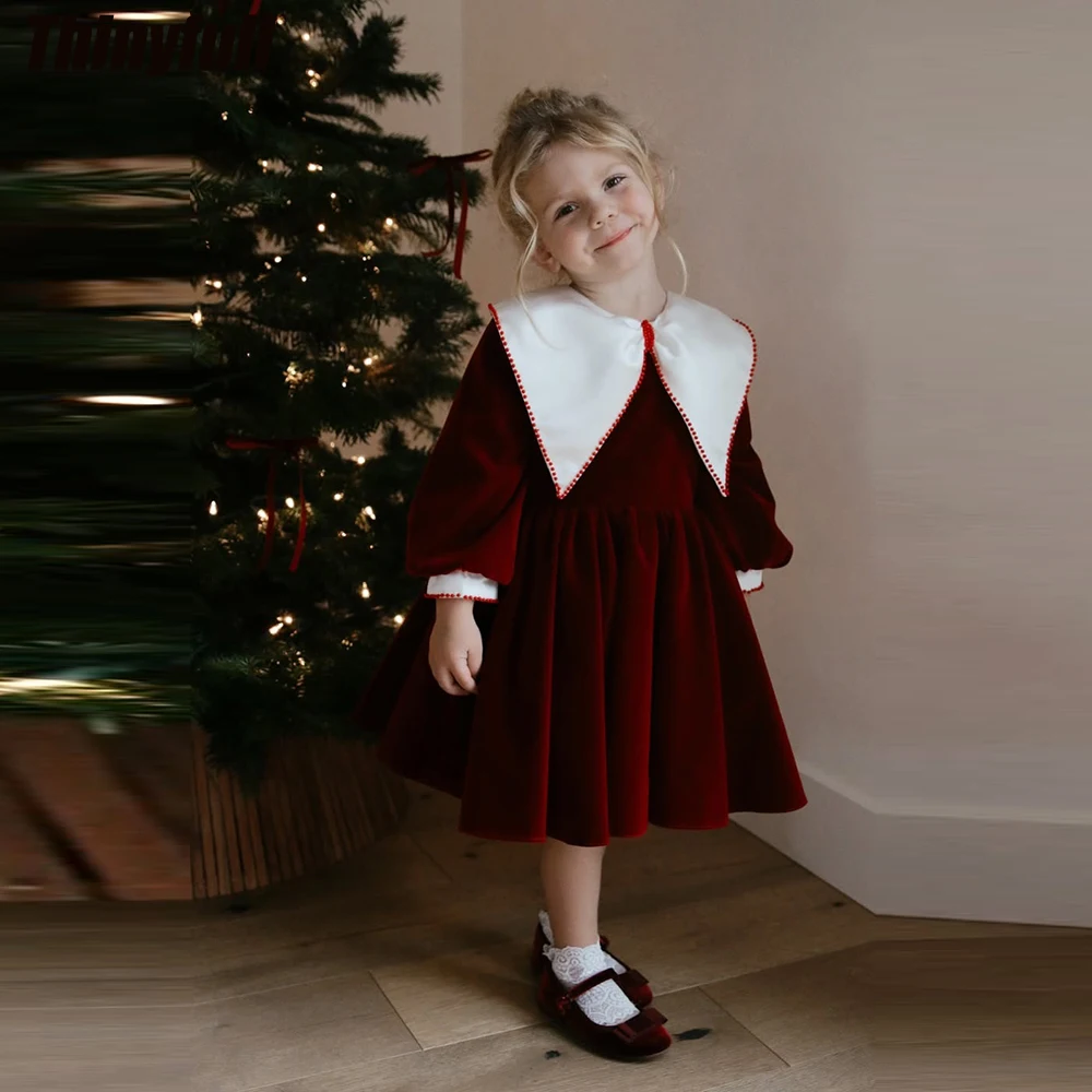 Thinyfull A-line Velvet Flower Girl Dress Long Sleeves O-neck Children's Evening Dresses Princess Birthday Gowns Customized
Thinyfull A-line Velvet Flower Girl Dress Long Sleeves O-neck Children's Evening Dresses Princess Birthday Gowns Customized